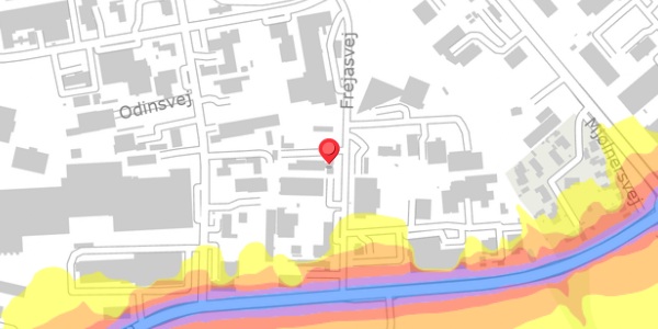 Trafikstøjkort på Frejasvej 10, 4100 Ringsted