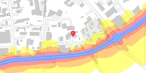 Trafikstøjkort på Frejasvej 27, 4100 Ringsted