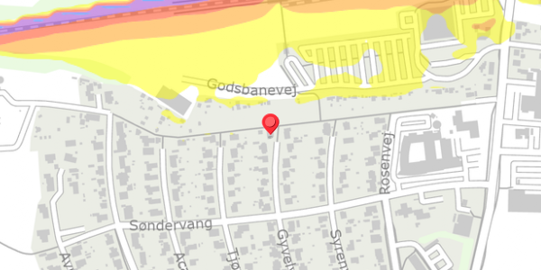 Trafikstøjkort på Gyvelvej 2, . , 4100 Ringsted