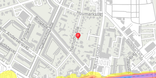 Trafikstøjkort på Harhoffs Alle 25, 4100 Ringsted