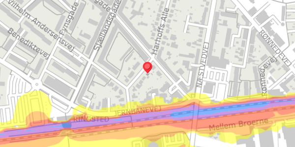 Trafikstøjkort på Harhoffs Alle 37, . , 4100 Ringsted