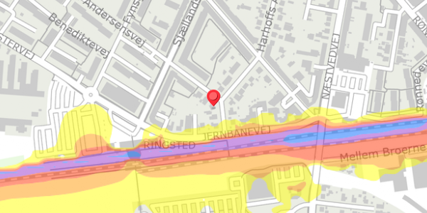 Trafikstøjkort på Harhoffs Alle 40, . , 4100 Ringsted