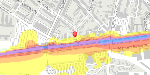 Trafikstøjkort på Harhoffs Alle 44, . , 4100 Ringsted