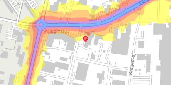 Trafikstøjkort på Huginsvej 1, 4100 Ringsted