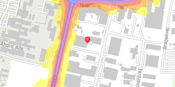Trafikstøjkort på Huginsvej 8, 4100 Ringsted