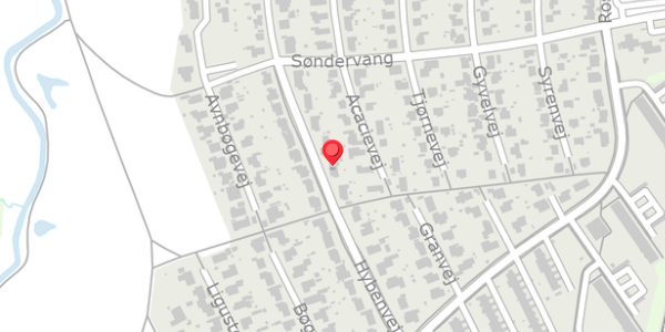 Trafikstøjkort på Hybenvej 27A, . , 4100 Ringsted