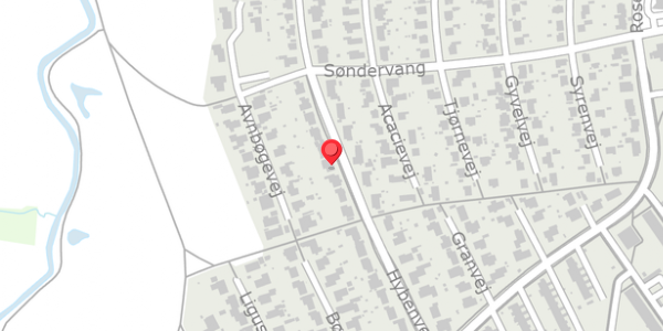 Trafikstøjkort på Hybenvej 30, 4100 Ringsted
