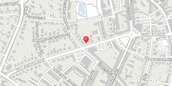 Trafikstøjkort på Jyllandsgade 18, 4100 Ringsted