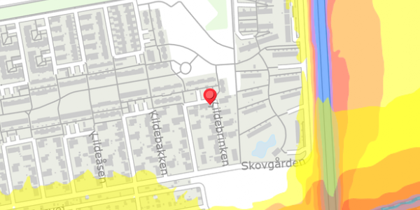 Trafikstøjkort på Kildebrinken 10, . , 4100 Ringsted