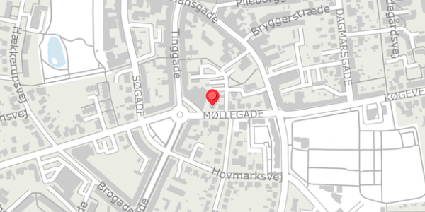 Trafikstøjkort på Møllegade 14, . , 4100 Ringsted