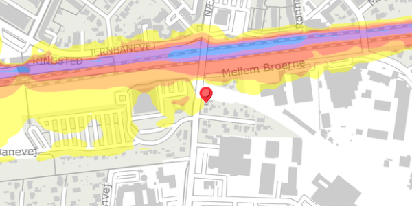 Trafikstøjkort på Næstvedvej 21, 4100 Ringsted