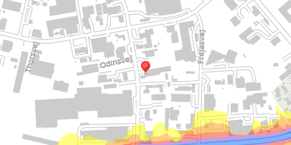Trafikstøjkort på Odinsvej 25, 4100 Ringsted