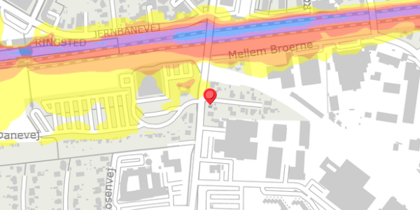 Trafikstøjkort på Rolighedsvej 2, 4100 Ringsted