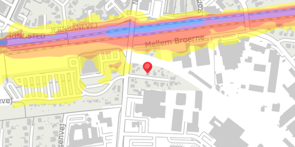 Trafikstøjkort på Rolighedsvej 3, 4100 Ringsted