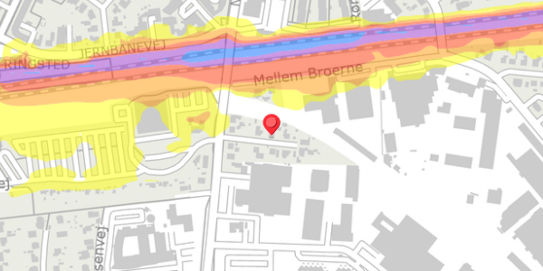Trafikstøjkort på Rolighedsvej 5, 4100 Ringsted