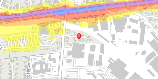 Trafikstøjkort på Rolighedsvej 6, 4100 Ringsted