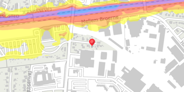 Trafikstøjkort på Rolighedsvej 8, 4100 Ringsted