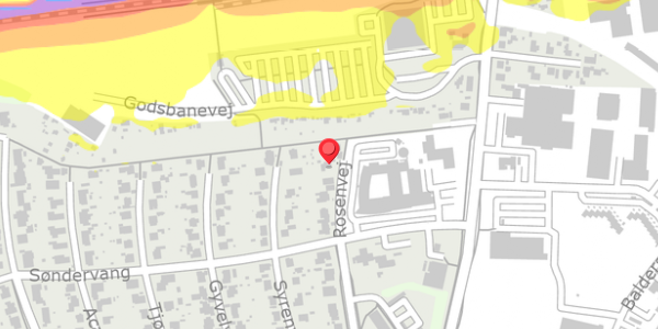 Trafikstøjkort på Rosenvej 4, . , 4100 Ringsted