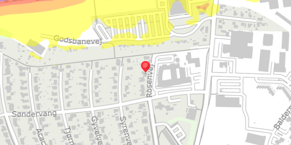 Trafikstøjkort på Rosenvej 6, . , 4100 Ringsted