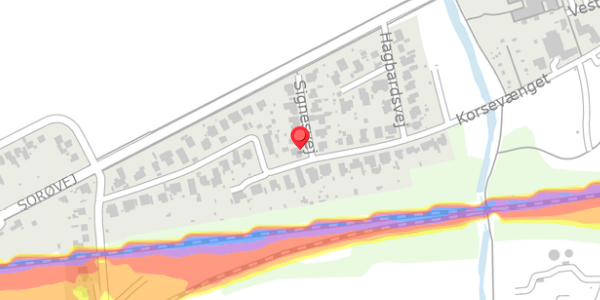 Trafikstøjkort på Signesvej 1, . , 4100 Ringsted