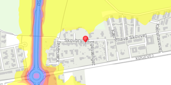 Trafikstøjkort på Skovbrynet 12, . , 4100 Ringsted