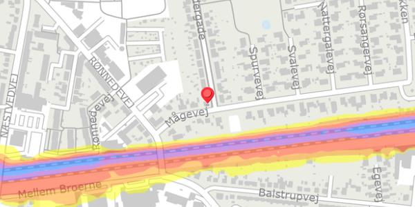 Trafikstøjkort på Søndergade 34, . , 4100 Ringsted