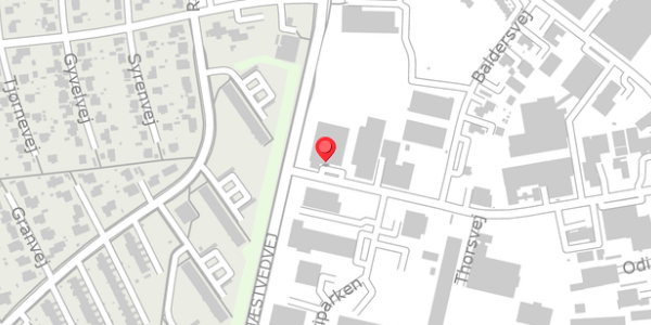 Trafikstøjkort på Thorsvej 1, 4100 Ringsted