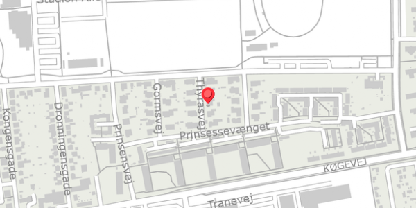 Trafikstøjkort på Thyrasvej 5, 4100 Ringsted