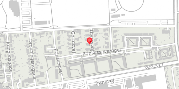 Trafikstøjkort på Thyrasvej 8, 4100 Ringsted