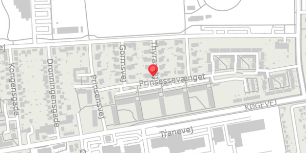 Trafikstøjkort på Thyrasvej 10, 4100 Ringsted