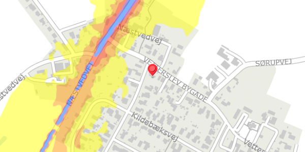 Trafikstøjkort på Vetterslev Bygade 8, . , 4100 Ringsted