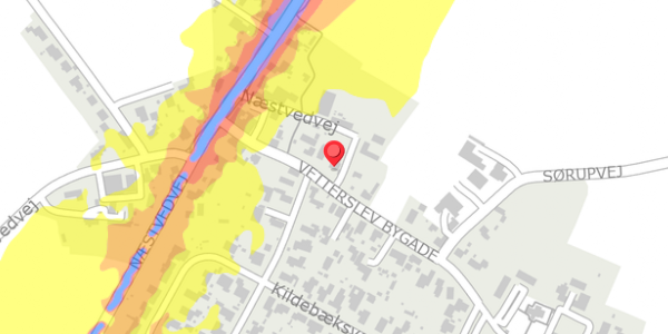 Trafikstøjkort på Vetterslev Bygade 11, . , 4100 Ringsted