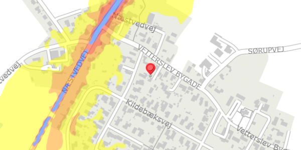 Trafikstøjkort på Vetterslev Bygade 12, . , 4100 Ringsted