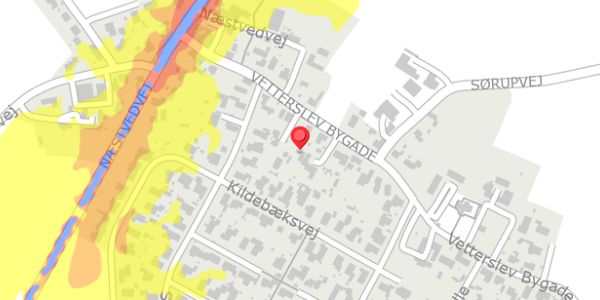 Trafikstøjkort på Vetterslev Bygade 16, . , 4100 Ringsted