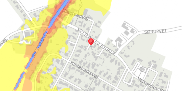 Trafikstøjkort på Vetterslev Bygade 18, . , 4100 Ringsted