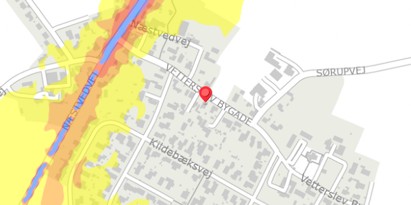 Trafikstøjkort på Vetterslev Bygade 20, . , 4100 Ringsted