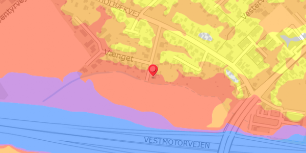 Trafikstøjkort på Vænget 7, 4100 Ringsted