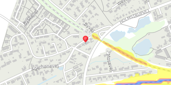 Trafikstøjkort på Byvej 1B, . , 4200 Slagelse