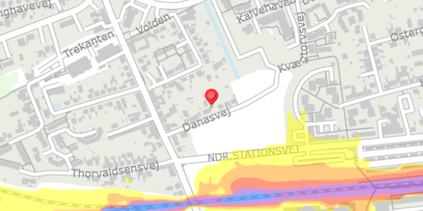 Trafikstøjkort på Danasvej 9, . , 4200 Slagelse
