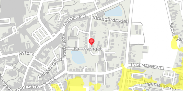 Trafikstøjkort på Fredensgade 13, 4200 Slagelse