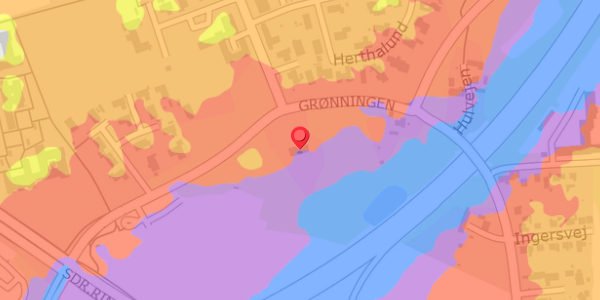 Trafikstøjkort på Grønningen 21, 4200 Slagelse