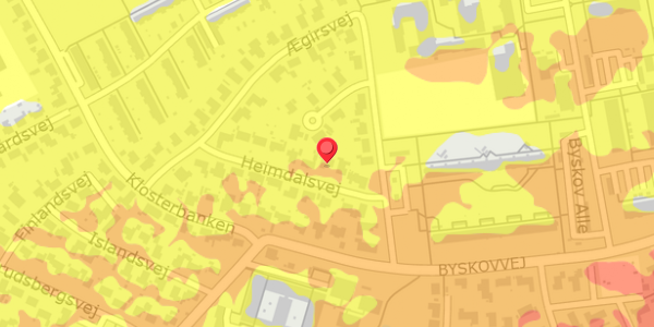 Trafikstøjkort på Heimdalsvej 13, 4200 Slagelse