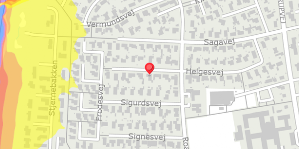Trafikstøjkort på Helgesvej 29, 4200 Slagelse