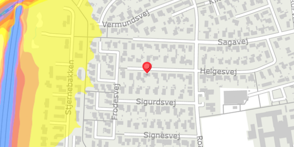 Trafikstøjkort på Helgesvej 33, 4200 Slagelse