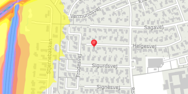 Trafikstøjkort på Helgesvej 35, 4200 Slagelse