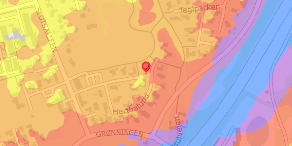Trafikstøjkort på Herthalund 13, 4200 Slagelse