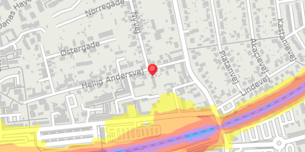 Trafikstøjkort på Hellig Andersvej 11A, . , 4200 Slagelse
