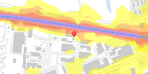 Trafikstøjkort på Industrivej 29, 4200 Slagelse