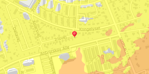 Trafikstøjkort på Irisvej 1, 4200 Slagelse