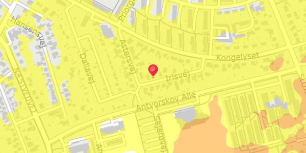 Trafikstøjkort på Irisvej 14, 4200 Slagelse